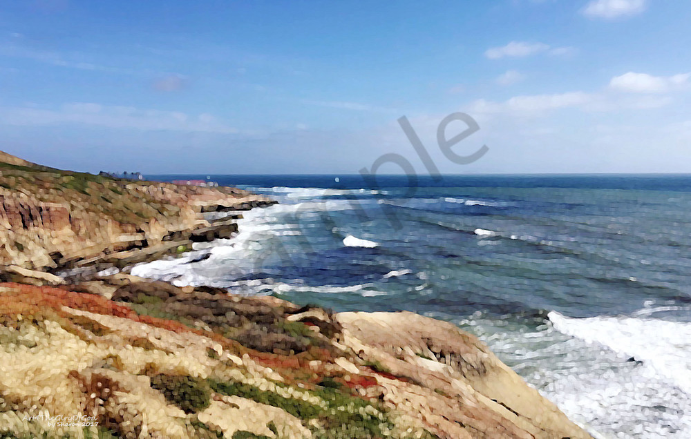 California Coastline - digital painting photograph 