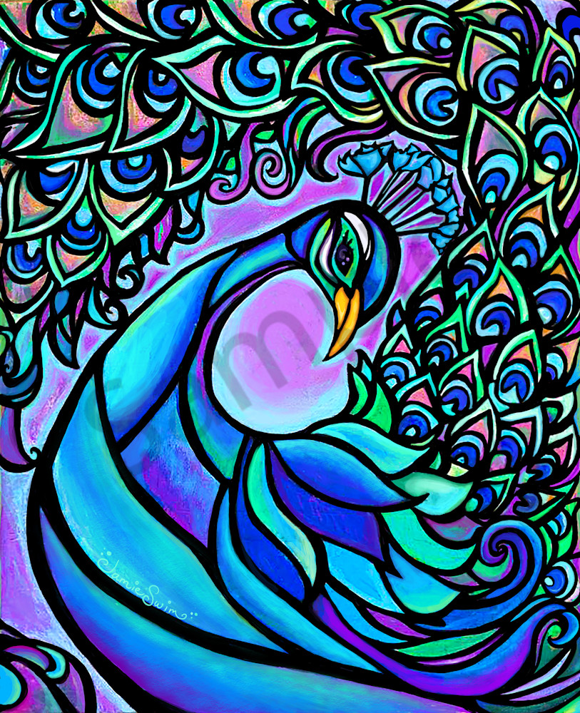 Peacock Artwork2 Art | Swim Whimsey
