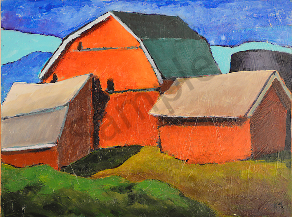 Perkinsfield barn painted in acrylic