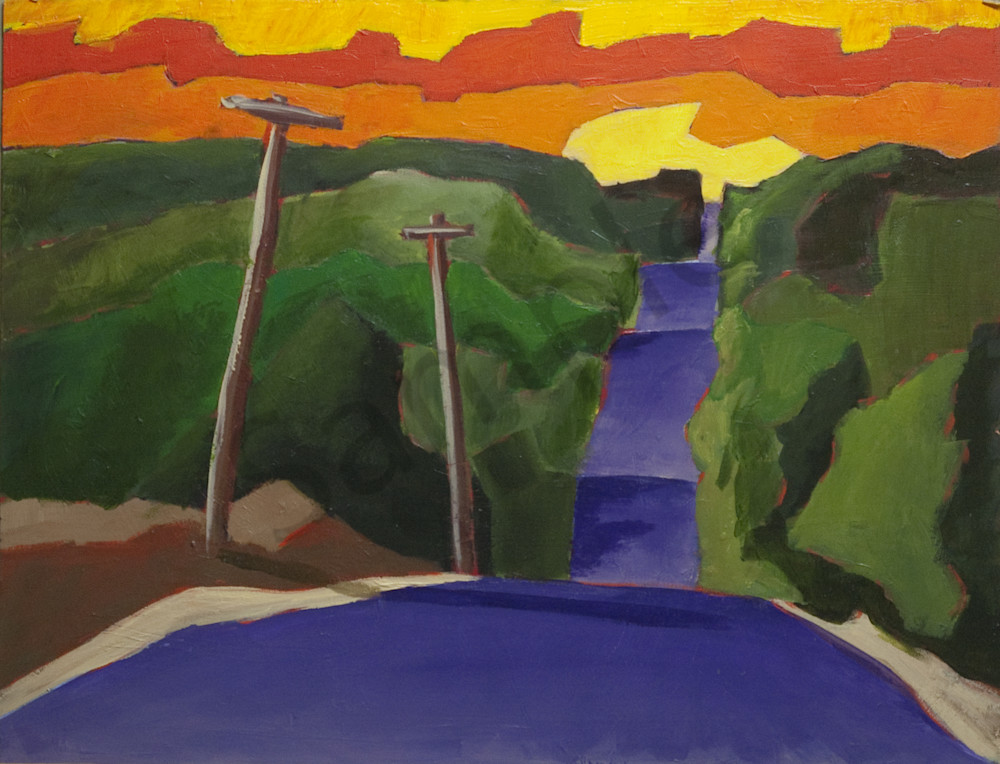 Road To The Cottage, Purple Road Art | Keith Thirgood