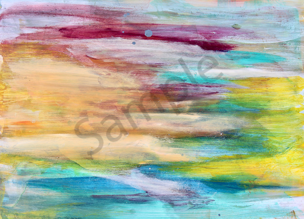 Abstract Acrylic painting with rainbow colours 