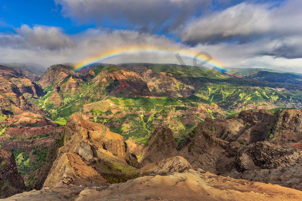 Hawaii Nature Photography | Waimea Canyon Rainbow by Peter Tang