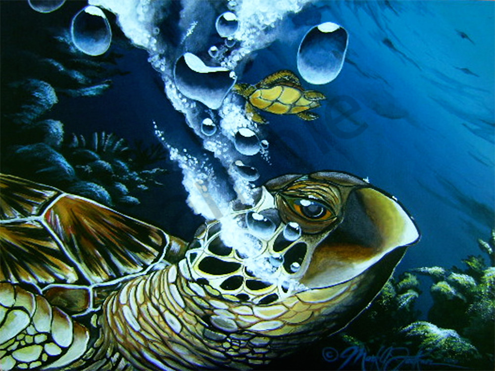 Polynesian Art | Hawksbill Bubbles by Mark Faulkner