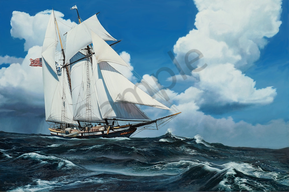 Schooner Racing the Storm print by Kevin Grass