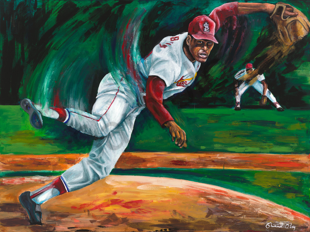 Cardinals Bob Gibson baseball painting