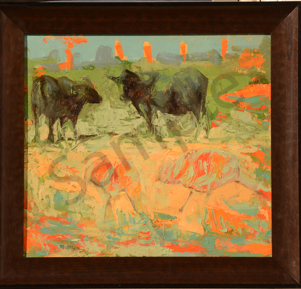 Black Cows And Cranes Art | Mary Roberson