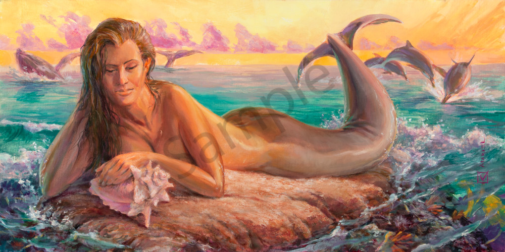 Hawaii Acrylic Art Mermaid By Mark Martel