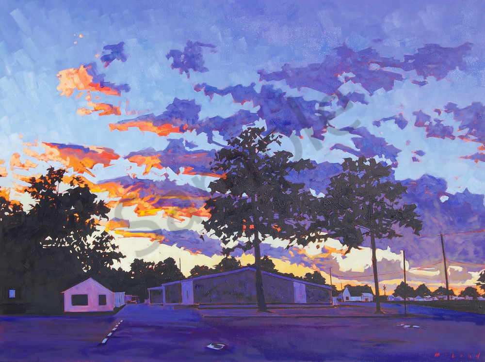 Fine Art Prints of Sunset Series: 1. Stuttgart, AR, from original oil on canvas painting by Matt McLeod.