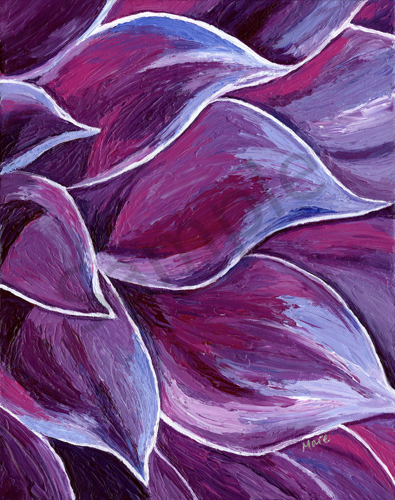 Original acrylic palette knife painting by artist Mary Anne Hjelmfelt titled "Peaceful Petals"