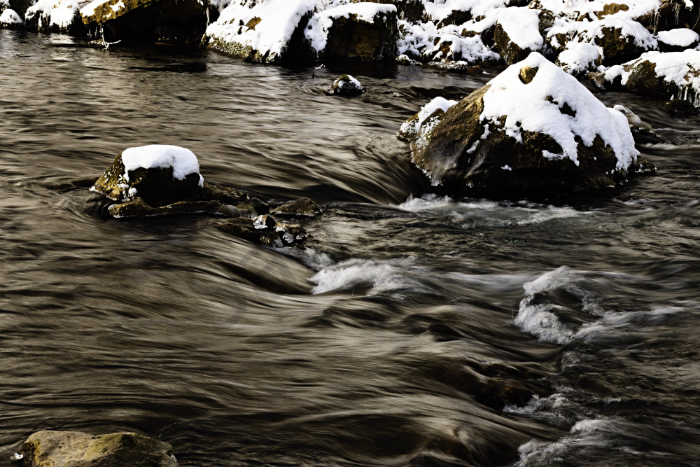 Flowing Water In Winter Art | LHR Images