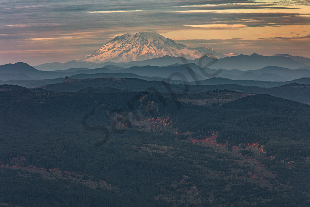 Mount Adams in Washington State as seen from a mountain top in Oregon