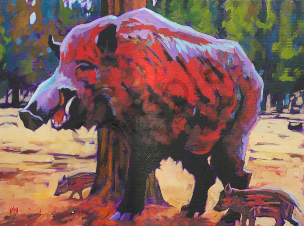 Wild Hog, fine art prints from original oil on canvas painting by Matt McLeod