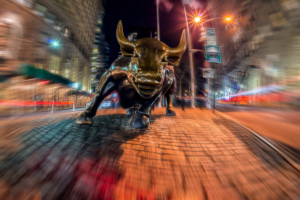 "Charging" Wall Street bull