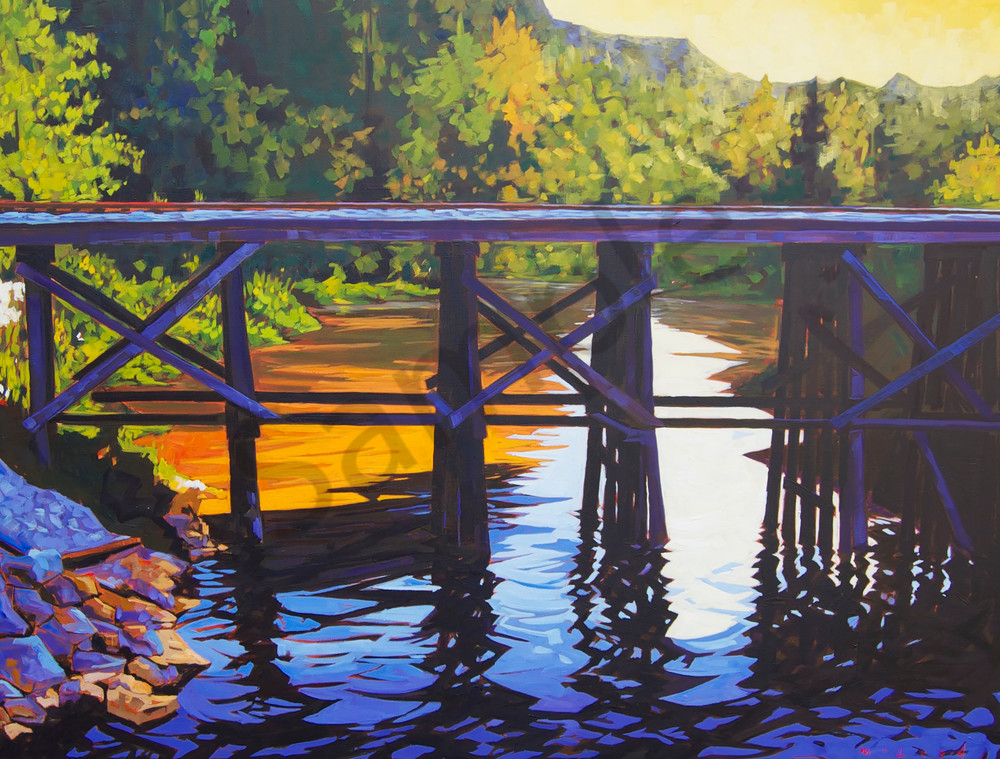 Train Bridge, fine art prints from original painting by Matt McLeod.
