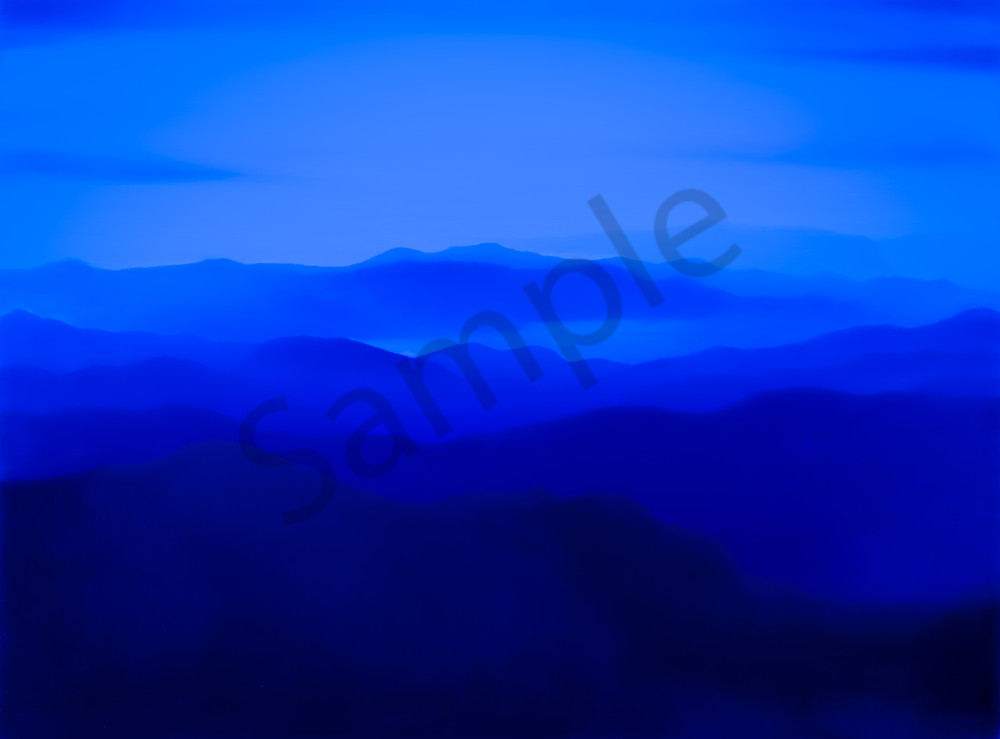 moon, blue, midnight, landscape, lake, mountains