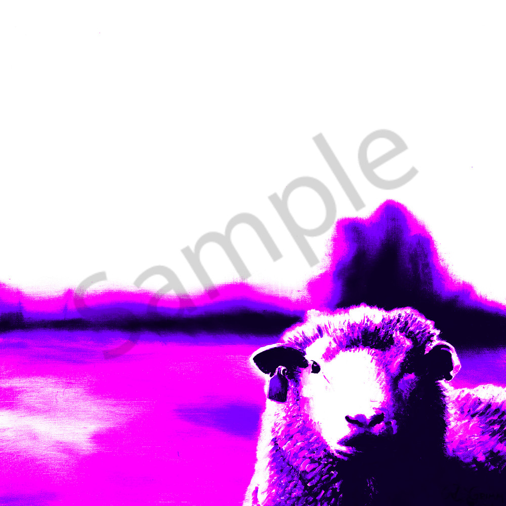 abstract, modern, sheep, two tone, barnyard, lone sheep