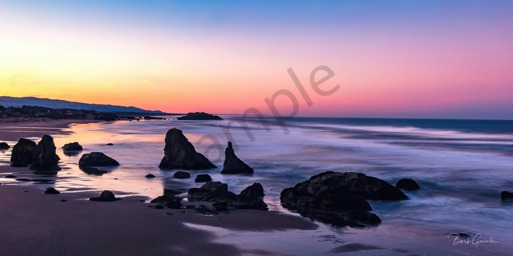Gorgeous Purple Sunrise over Bandon Beach Photo for sale | Barb Gonzalez Photography
