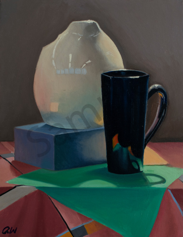 still life, still-life, vase, pitcher, coffee, coffee mug, contemporary