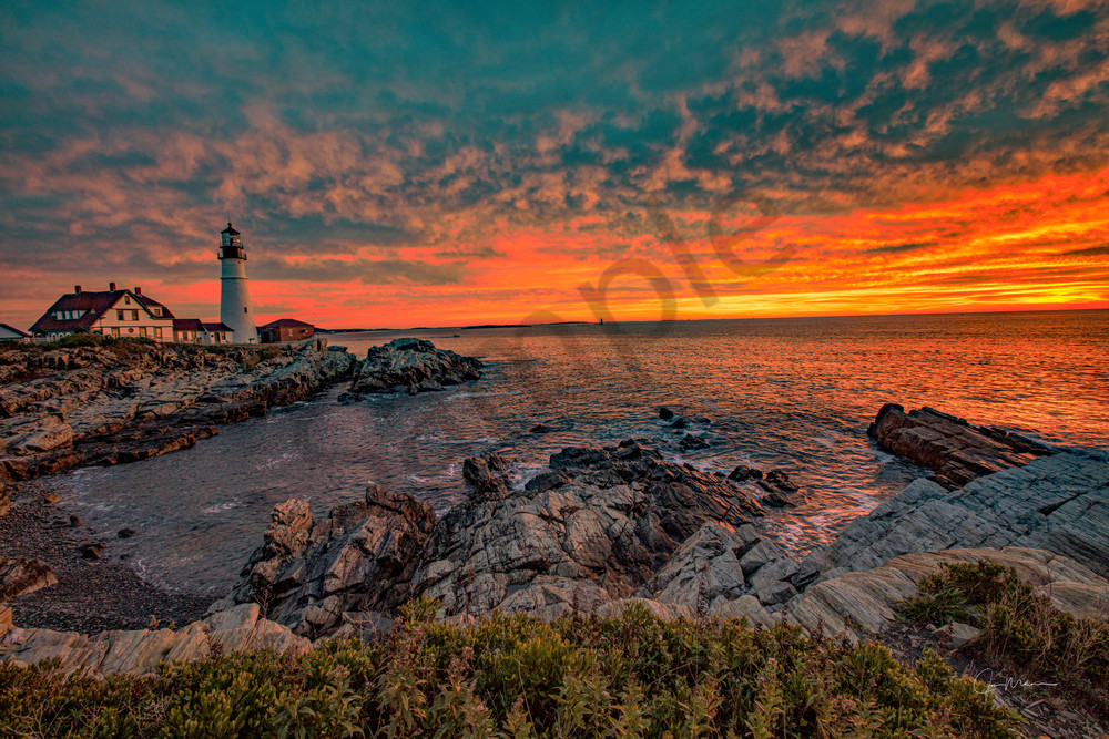 Sunrise at Portland Maine Lighthouse.