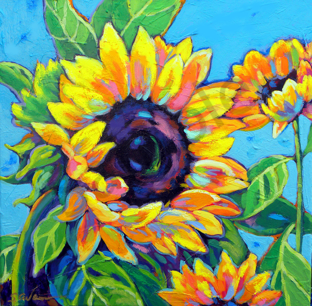 Sunflowers Dance In Blue