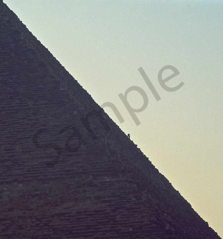 A visitor to the great pyramid at Giza in Egypt A visitor to the great pyramid at Giza in Egypt