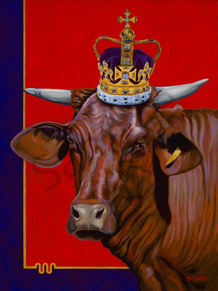 Texas King Ranch cattle paintings by John R. Lowery for sale as art prints.