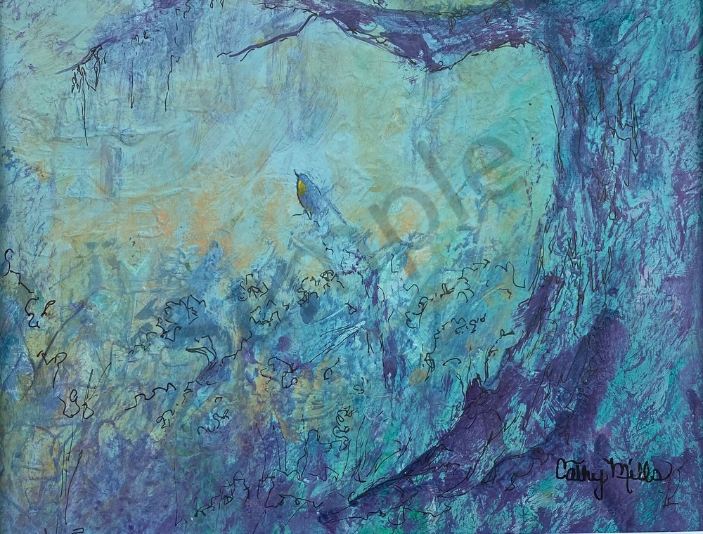Blue Bird Mist Art | Cathy Bader Mills Fine Arts