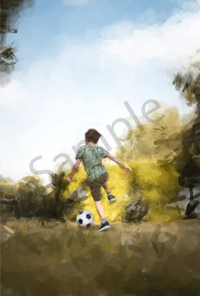 Boy And Soccer Ball Art | Windhorse