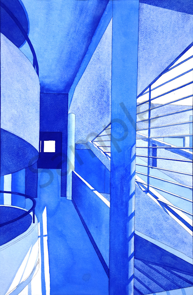 Chris Beau   Sci Fi World    Blue Structure Art | Cool Coastal & Tropical Art