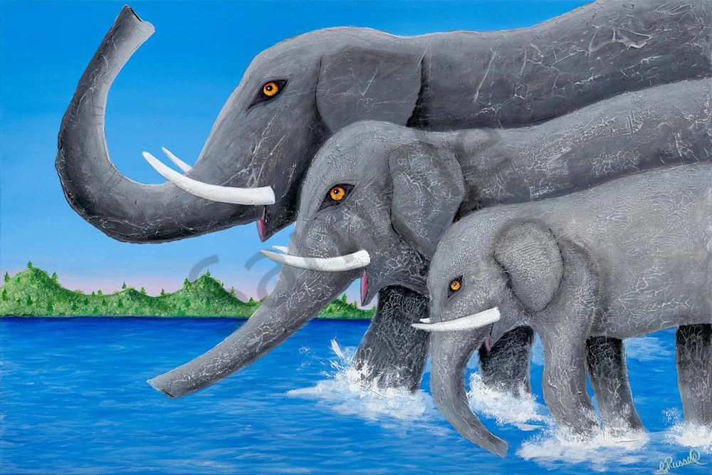 Elephants Crossing the River Elephants Crossing the River