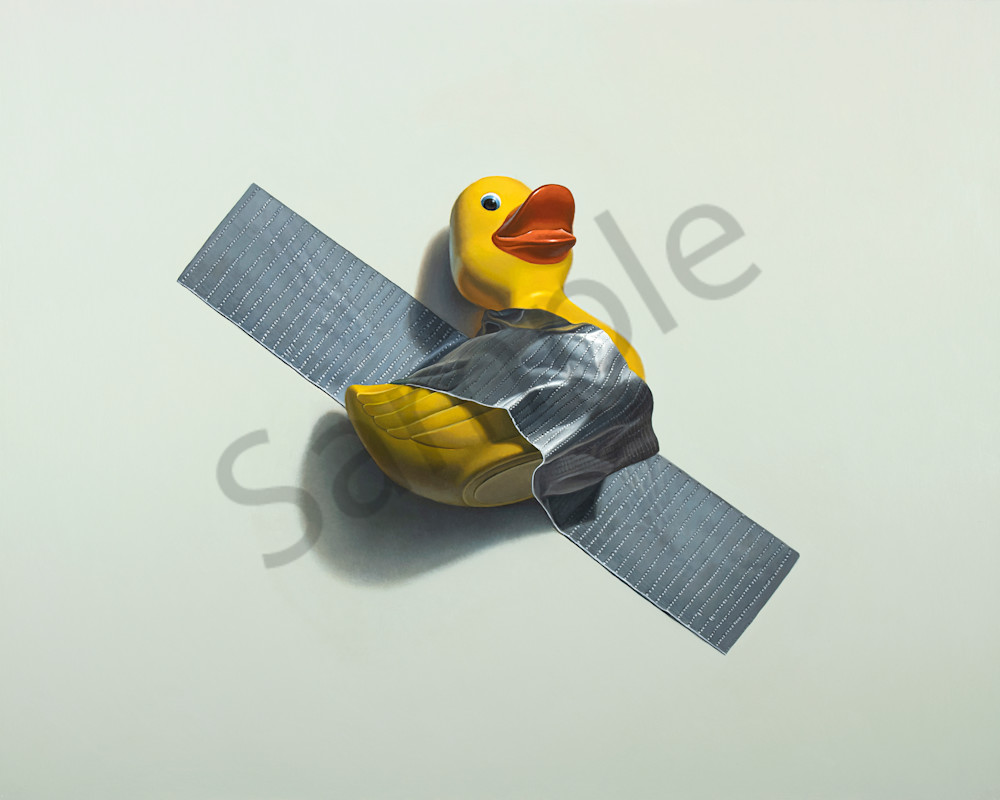 "Duck Taped - Homage to Maurizio Cattelan" print by Kevin Grass