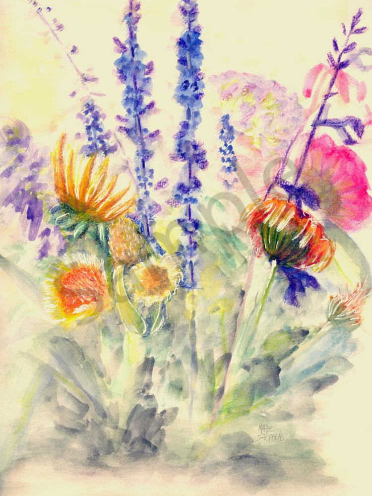 Summer Bouquet Watercolor  Art | Marie Stephens Art