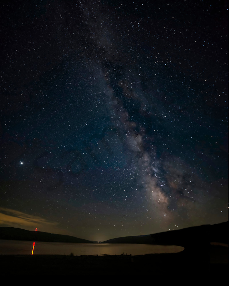 Milky Way arches across the sky from Hemlock Lake