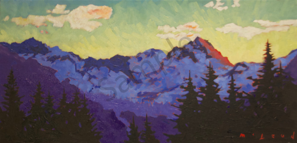 365 Sunsets Series, #8 Canadian Rockies, Jasper National Park, Alberta, fine art prints from original oil on canvas by Matt McLeod.