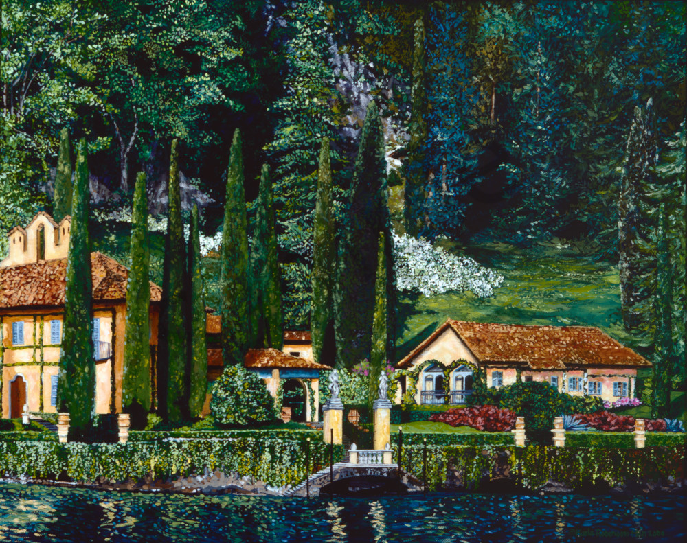 Cottage With Cypress Trees, Lake Como, Italy Art | Karla Roberson Man