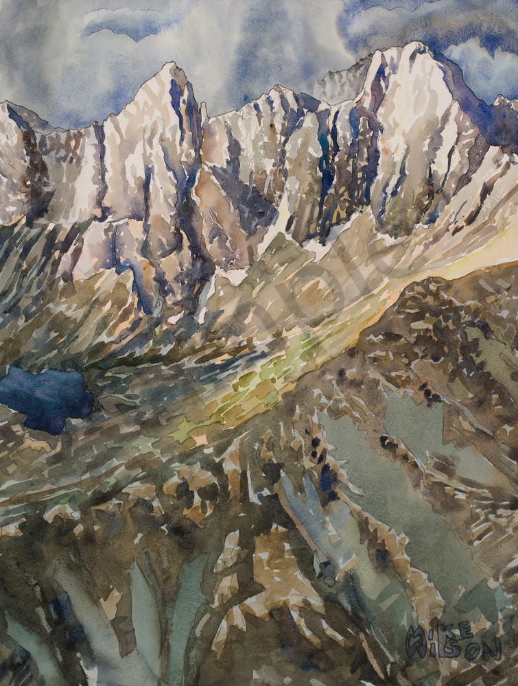 Crestone Peak and Crestone Needle Watercolor Print