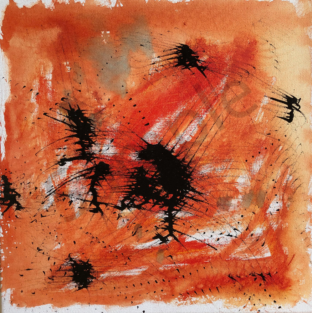 Orange And Black Art | Nicola  Gordon