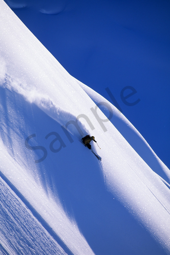 Gordy Peifer skiing  steep and deep in Valdez, AK