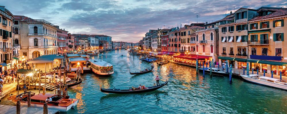 Art Print Venice Italy Grand Canal and Dusk
