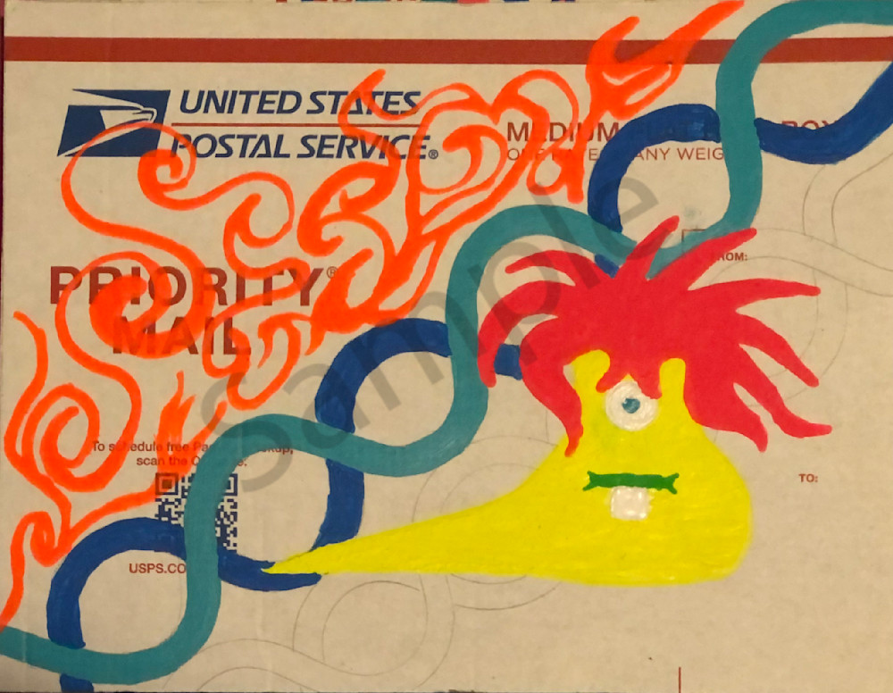 Sluggy On/Postalboard Art | MANN uP Art