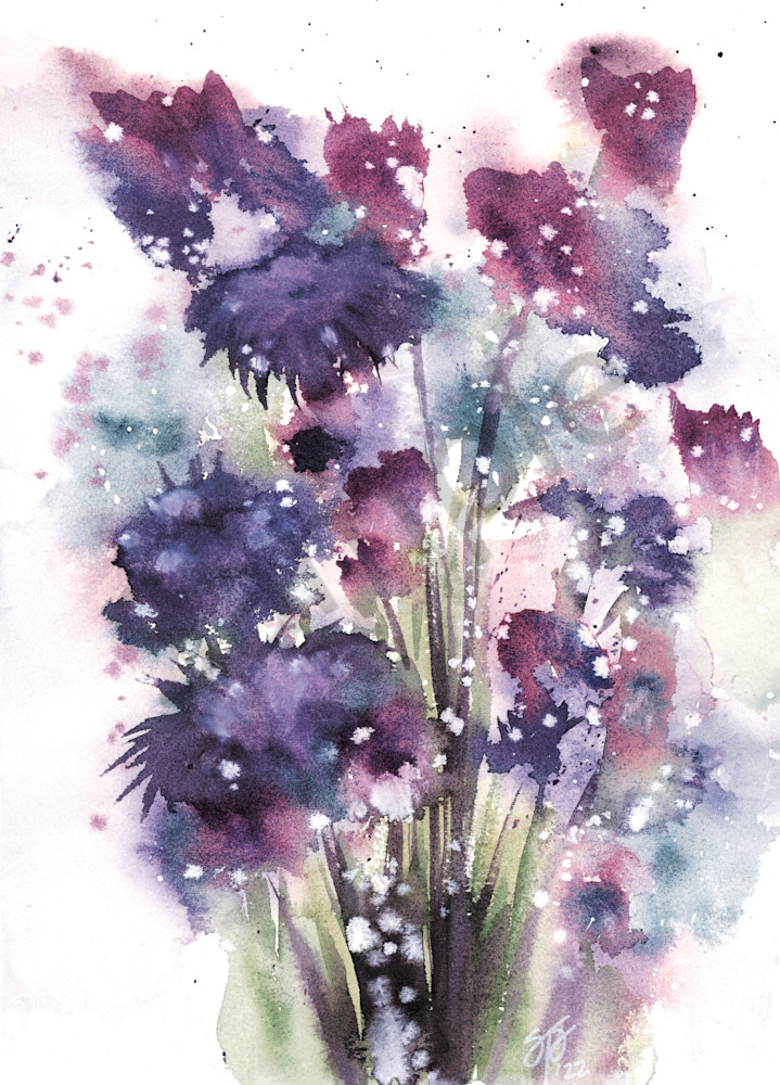 Purple And Mauve Abstract Flowers   Watercolor 2022 Rgb Shadow Art | art4theglryofgod