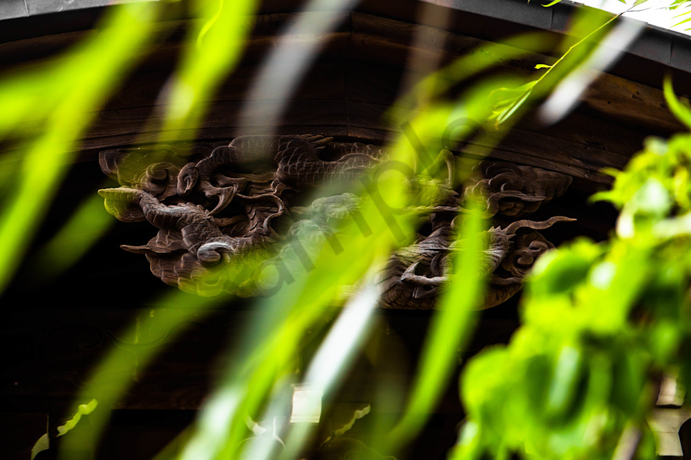 Willow Tree Branches Over A Japanese Wooden Dragon Photo 1 Photography Art | Photography by SC