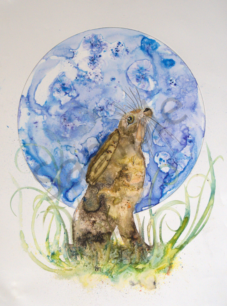 Blue Moon Hare by UK Prophetic Artist Victoria Meering | Prophetics Gallery