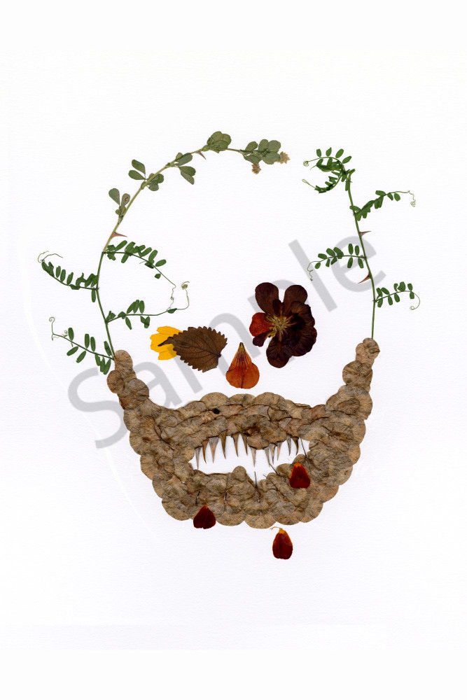 Error 502 Bad Gateway Floral Skull Original Art