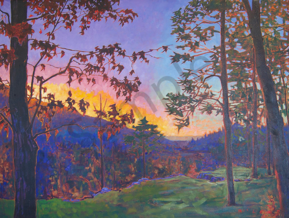 365 Sunsets Series, #10, Mt. Petit Jean, Morrilton, AR, fine art prints from original oil on canvas painting by Matt McLeod.