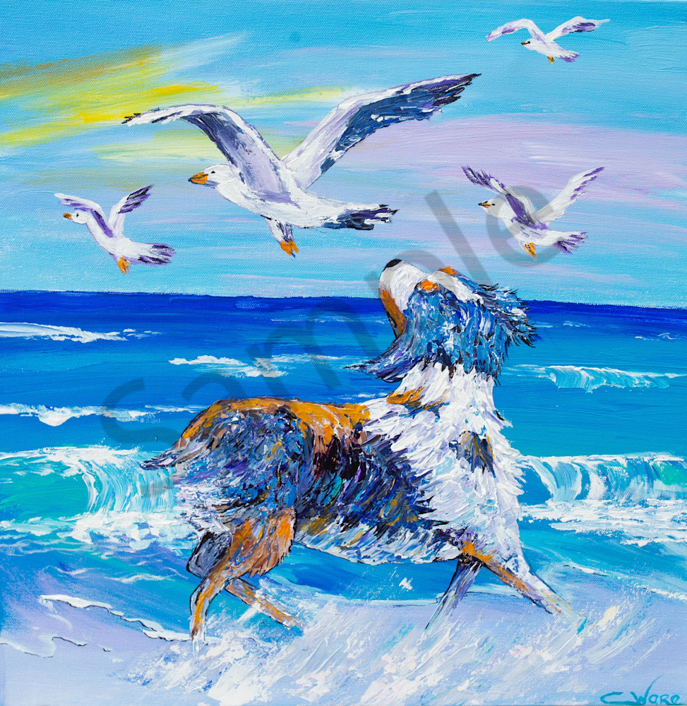 Aussie Beach Dawg Art | Cindy Williams Ware Art