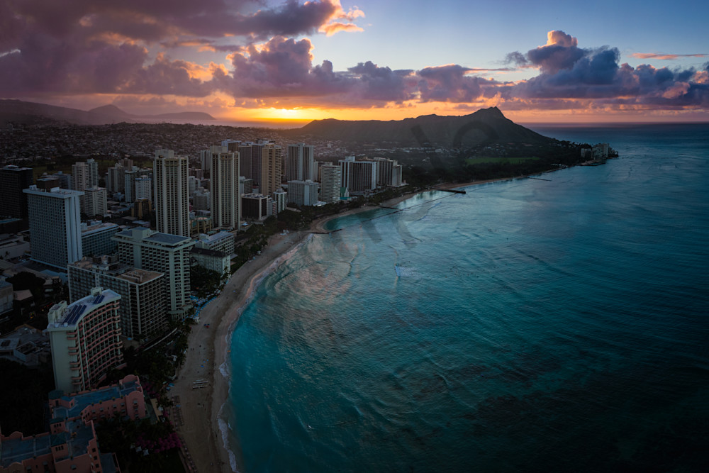 Waikiki Sunrise by Leighton Lum | Pictures Plus