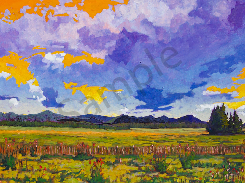 Enchanted Skies, Coyote Fences, fine art prints from original oil on canvas painting by Matt McLeod. 