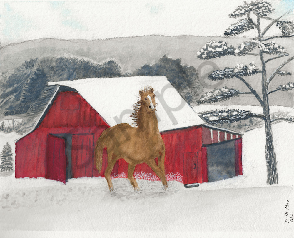 Free At Last Red Barn Art | De May Studios, LLC