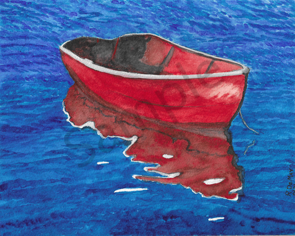 Red Boat Reflections Art | De May Studios, LLC